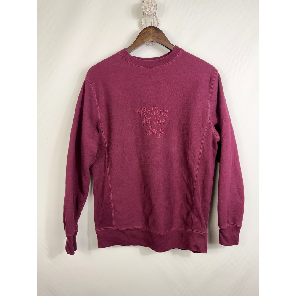 Adele Sweatshirt Womens S Maroon Rolling in the Deep Embroidered IND5000CC Merch